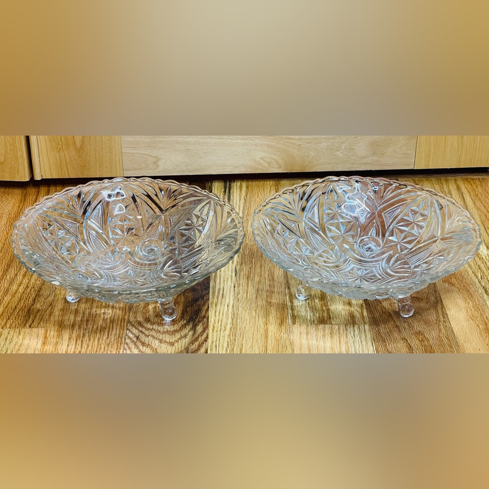 Pair of Glass Candy/Condiment Dishes